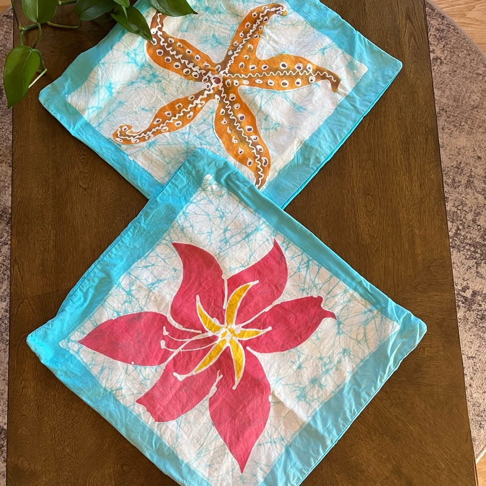 Handmade Batik Pillow Covers  –  Set of 2